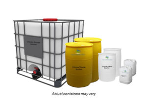 Chlorine Dioxide Solution available in a variety of sizes from 5 gallon pails to 265 gallon totes