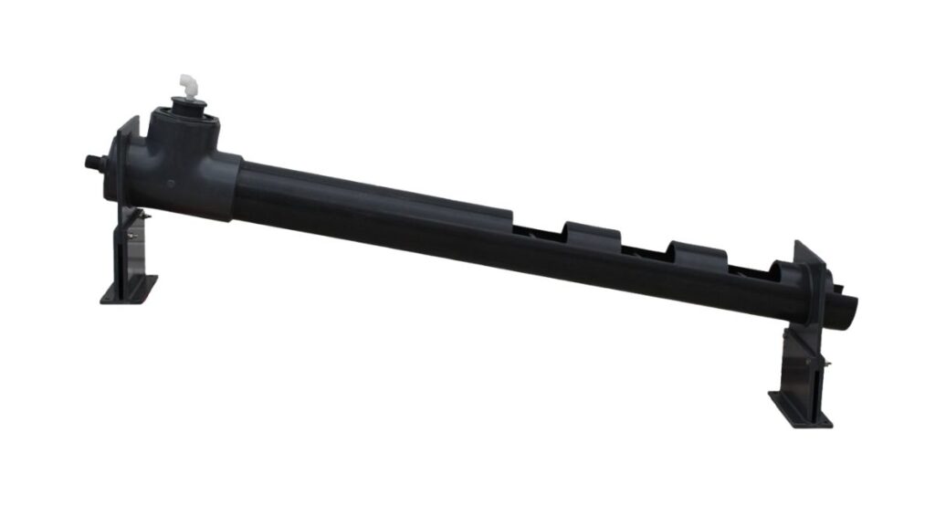 Acid dilution trough for cooling tower chemical treatment